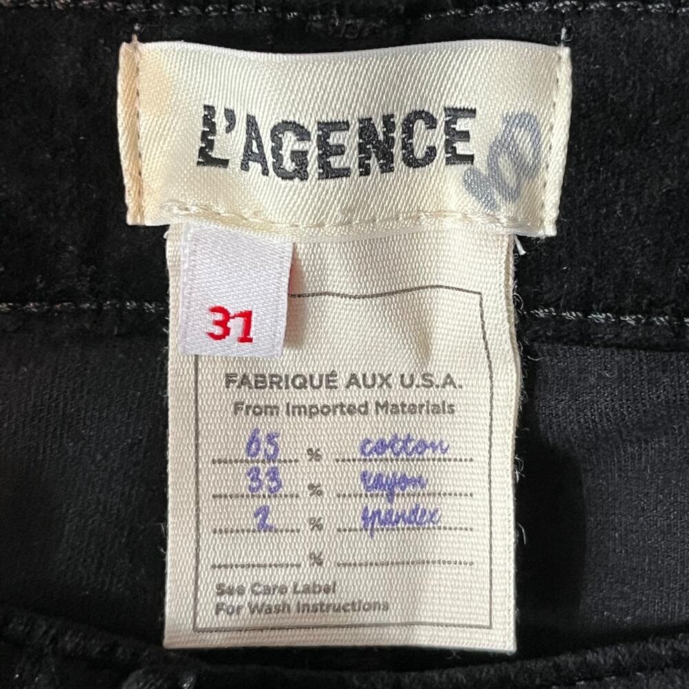 L'Agence Jeans Jyothi Velvet High Waist Split Ankle Skinny black size 31 - Picture 5 of 6